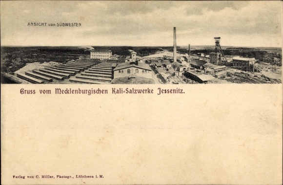 Postcard Jessenitz Lübtheen in Mecklenburg, Mecklenburg Kali Salzwerke