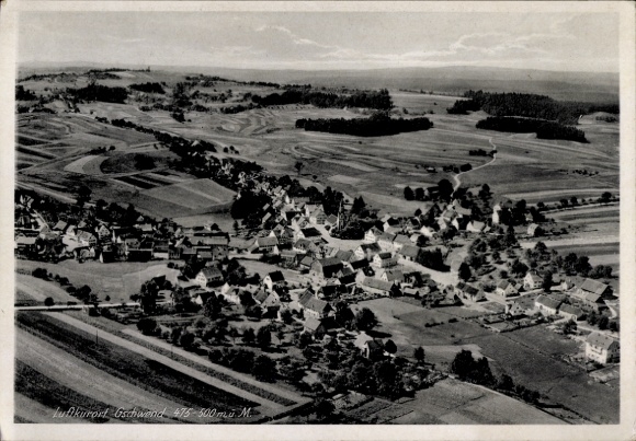 Postcard Gschwend Ostalbkreis, aerial photograph