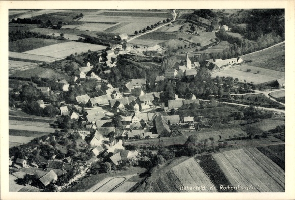 Ak Bettenfeld Rothenburg ob der Tauber Mittelfranken, Fliegeraufnahme