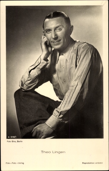 Postcard actor Theo Lingen, portrait, photo Binz A 3799/1