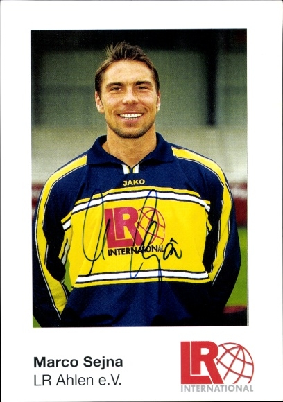 Autogrammkarte Fußballer Marco Sejna, Rot Weiss Ahlen, Autogramm