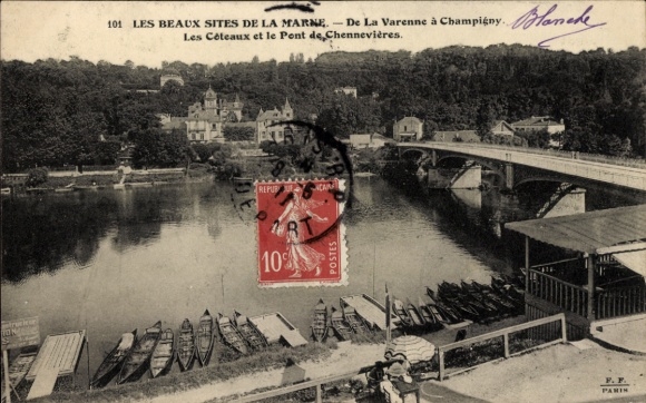 Ak La Varenne Chennevières Saint-Maur-des-Fossés Val de Marne, Les Coteaux, Pont de Chennevieres