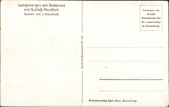 Artist PC Marshal, J., Langenargen Baden Württemberg, partial view with Montfort Castle