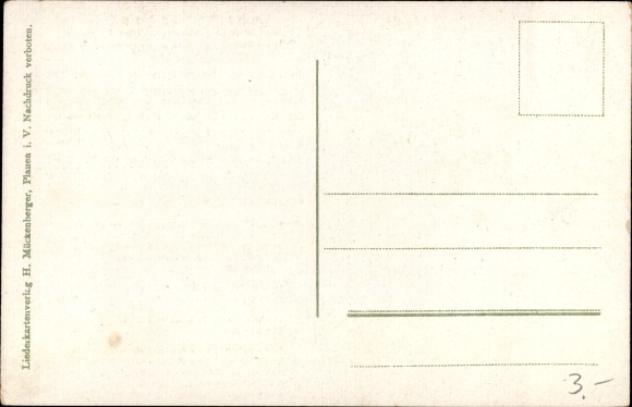 Song Postcard Mückenberger, Hilmar, Un d&#39;r Tanzbud&#39;n hot a Loch, dancing couples, musicians