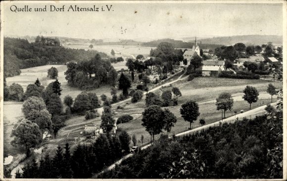 Ak Altensalz Neuensalz Vogtland, stadszicht, bron