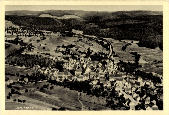 Postcard Unterheinriet Untergruppenbach in Württemberg, aerial photograph