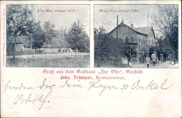 Postcard Garstedt Lüneburger Heide Lower Saxony, Inn zur Ohe, between Schnelsen and Ochsenzoll