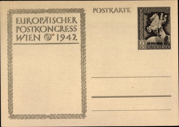 Ganzsachen Ak Wien, Europäischer Postkongress 1942