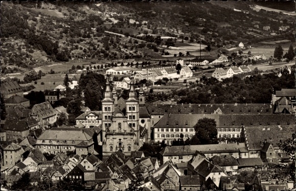 Postcard Amorbach in the Odenwald Lower Franconia, general view, Wolkmann