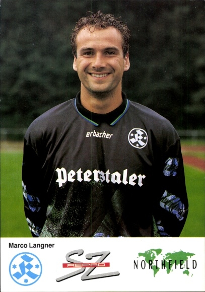 Karta autografu piłkarza Marco Langnera, Stuttgarter Kickers, autograf