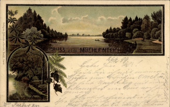 Chromo-Litho Varel am Jadebusen, The Mill Pond and surroundings
