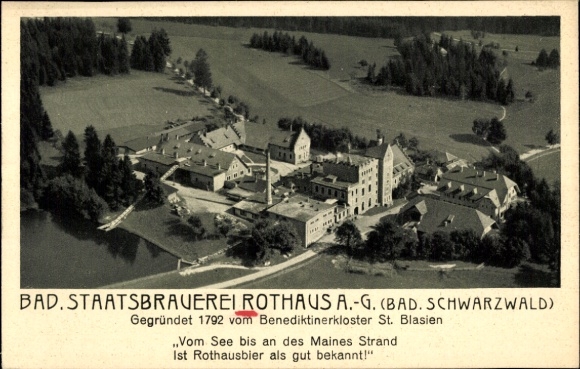 Postcard Rothaus Grafenhausen in the Black Forest, aerial photograph