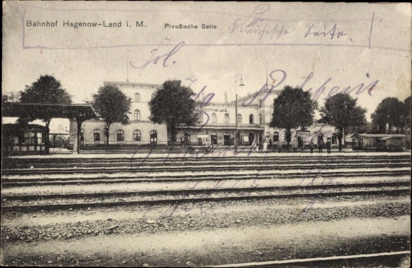 Ak Hagenow in Mecklenburg, Bahnhof, Preußische Seite