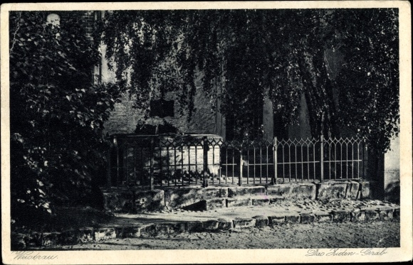 Postcard Wustrau Fehrbellin in Brandenburg, Zieten grave, restaurant and cafe Laass
