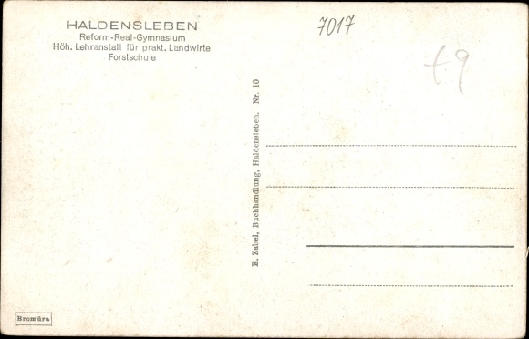 Postcard Haldensleben in Saxony-Anhalt, reform secondary school, forestry school