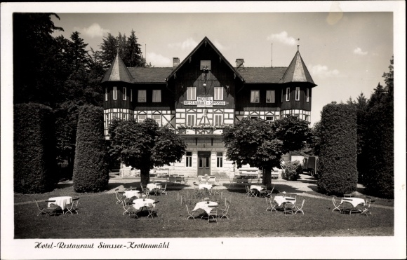 Postcard Krottenmühl Söchtenau Oberbayern, Hotel Restaurant Simssee, lessee Max Dorner