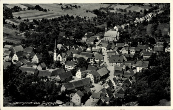 Postcard Gauangelloch Leimen in Baden, aerial photograph