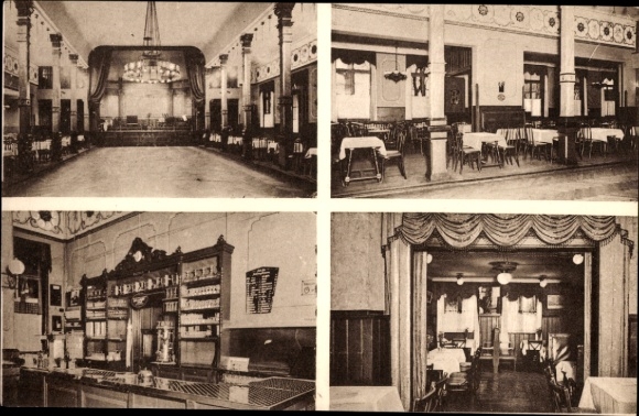 Postcard Hamburg Eimsbüttel Lokstedt, Club and Ballroom Grenzhaus Hoheluft, owner W. Wurzbach
