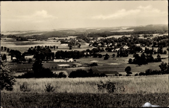 Postcard Bergen in Vogtland, view of the town and surroundings