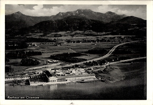 Ak Felden Bernau am Chiemsee, Fliegeraufnahme