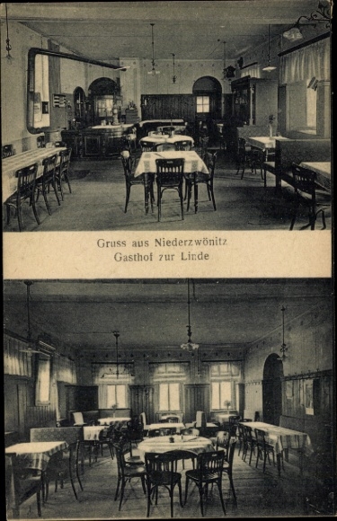 Postcard Niederzwönitz Zwönitz in the Ore Mountains Saxony, Gasthof zur Linde, interior view