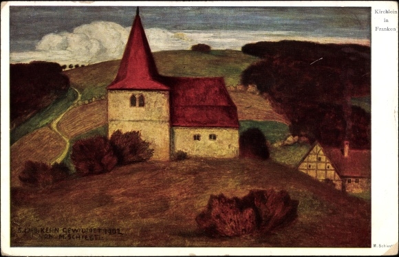 Artist PC Schiestl, Matthäus, little church in Franconia