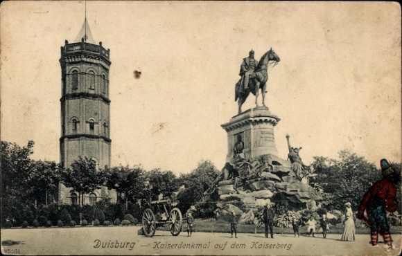 KP Duisburg w Zagłębiu Ruhry, Kaiserdenkmal, Kaiserberg, pomnik, wieża, samochód
