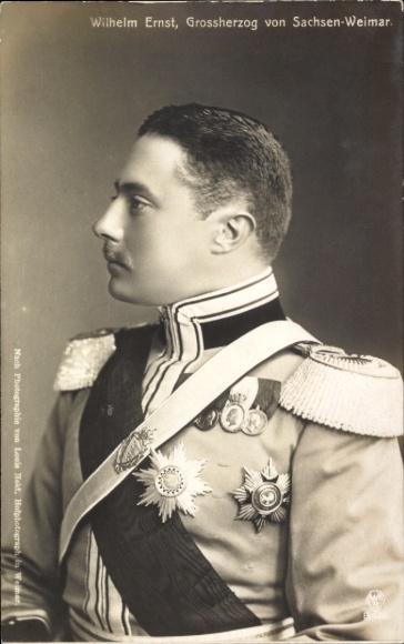 Ak Großherzog Wilhelm Ernst von Sachsen-Weimar-Eisenach, Portrait, Profilansicht, Uniform