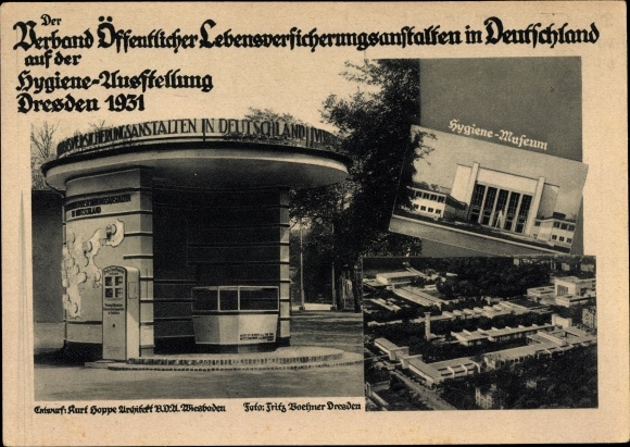 PC Dresden center old town, hygiene exhibition 1931, photo Fritz Boehner, life insurance