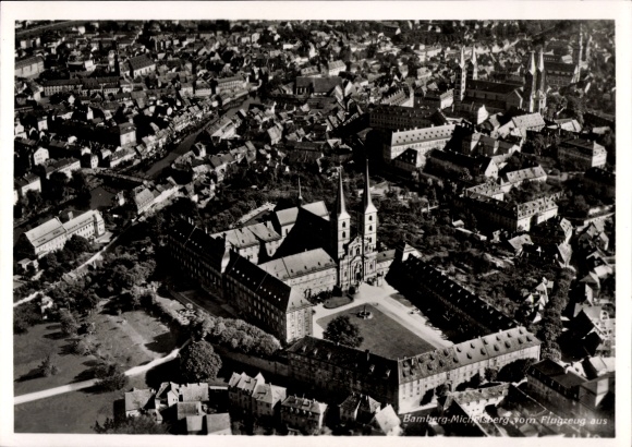 Postcard Bamberg in Upper Franconia, aerial photograph