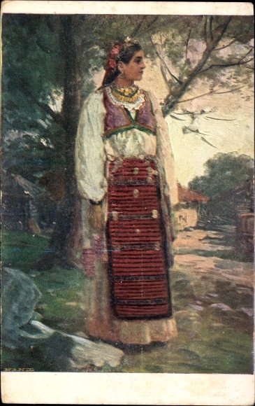 Artist PC Mrkvicka, IV, Jeune fille de Vraza, Bulgarian in costume