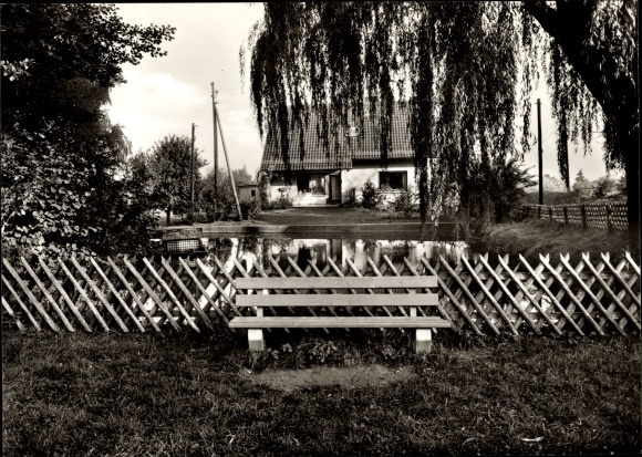 Postcard Gehlenbeck Lübbecke in East Westphalia, bank, fence, house
