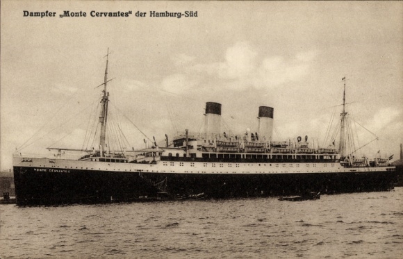 Ak HSDG-stoomboot MS Monte Cervantes