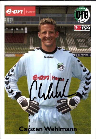Autograph card footballer Carsten Wehlmann, VFB Lübeck, autograph