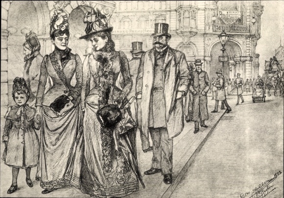 Artysta KP Berlin 1889, Burżuazyjne kobiety około 1890 w Berlinie, Friedrichstraße