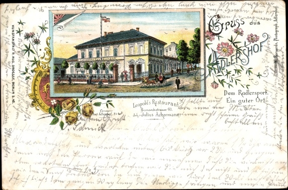 Chromo-Litho Berlin Treptow Adlershof, Leopold&#39;s Restaurant, Bismarckstrasse 60