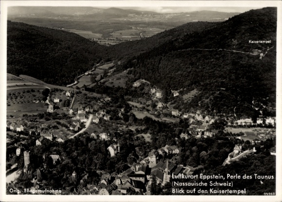 Postcard Eppstein im Taunus, original aerial photograph
