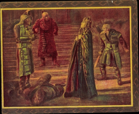 Collection picture The Nibelungen song, V. Fries, Der Nibelungen distress, Hildebrand kills Kriemhild