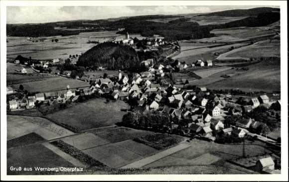 Postcard Wernberg Köblitz in the Upper Palatinate, aerial photograph