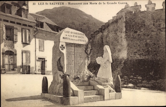 Ak Luz Saint Sauveur Hautes Pyrénées, Monument aux Morts de la Grande Guerre