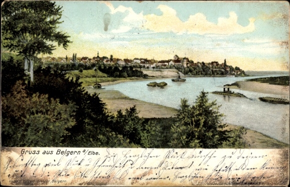 PC Belgern in Saxony, city view, Elbe