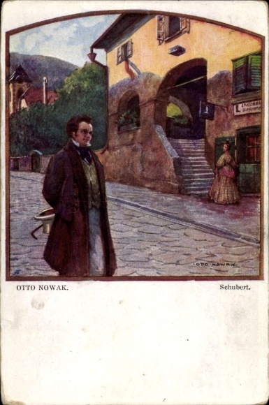Artist Postcard Otto Nowak, Austrian composer Franz Schubert