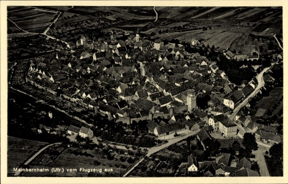 Postcard Mainbernheim in Lower Franconia, aerial photograph
