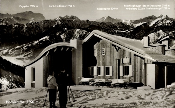 Ak Bad Kohlgrub in Opper-Beieren, Hörndle, Hörndl, Hörnlehütte, Zugspitze, Friederspitze, winter