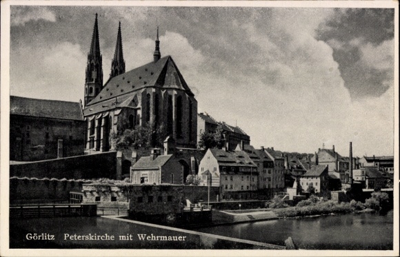 Ak Görlitz in der Lausitz, Peterskirche, Wehrmauer