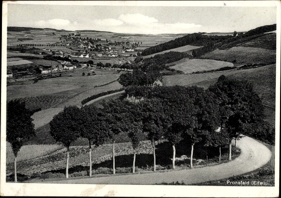 Postcard Pronsfeld in the Eifel, Gasthaus zur Eifel, Bakery and Coffee Hansen