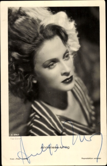 Postcard actress Anneliese Uhlig, portrait, autograph, film photo publisher