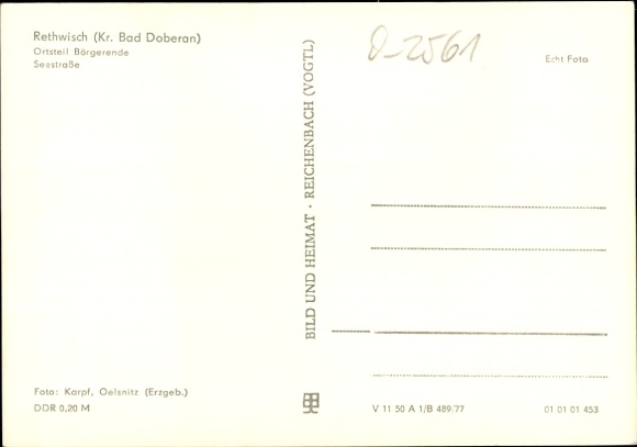 Postcard Börgerende Rethwisch in Mecklenburg Vorpommern, Seestraße