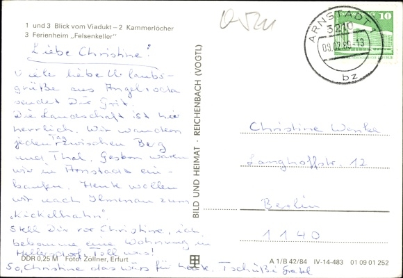Ak Angelroda Martinroda im Thüringer Wald, Viadukt, Kammerlöcher, Ferienheim Felsenkeller