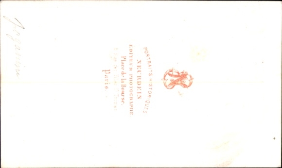Visiting Card of violinist and composer Niccolò Paganini